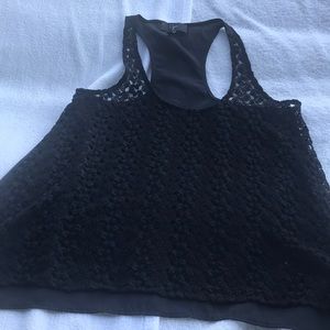 Black T back sleeveless top from Aqua